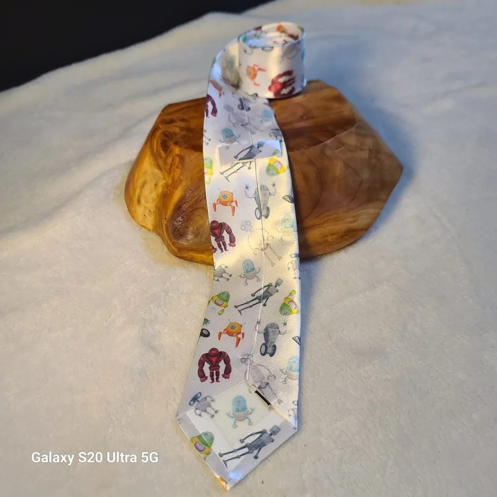 Kids Robot Patterned Tie